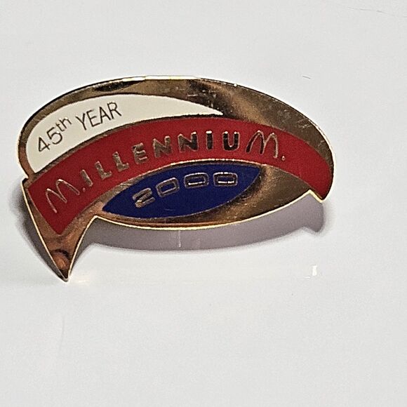 Vintage McDonald's 45th Year Millennium 2000 Lapel Hat Pin Gold Tone - Picture 10 of 10